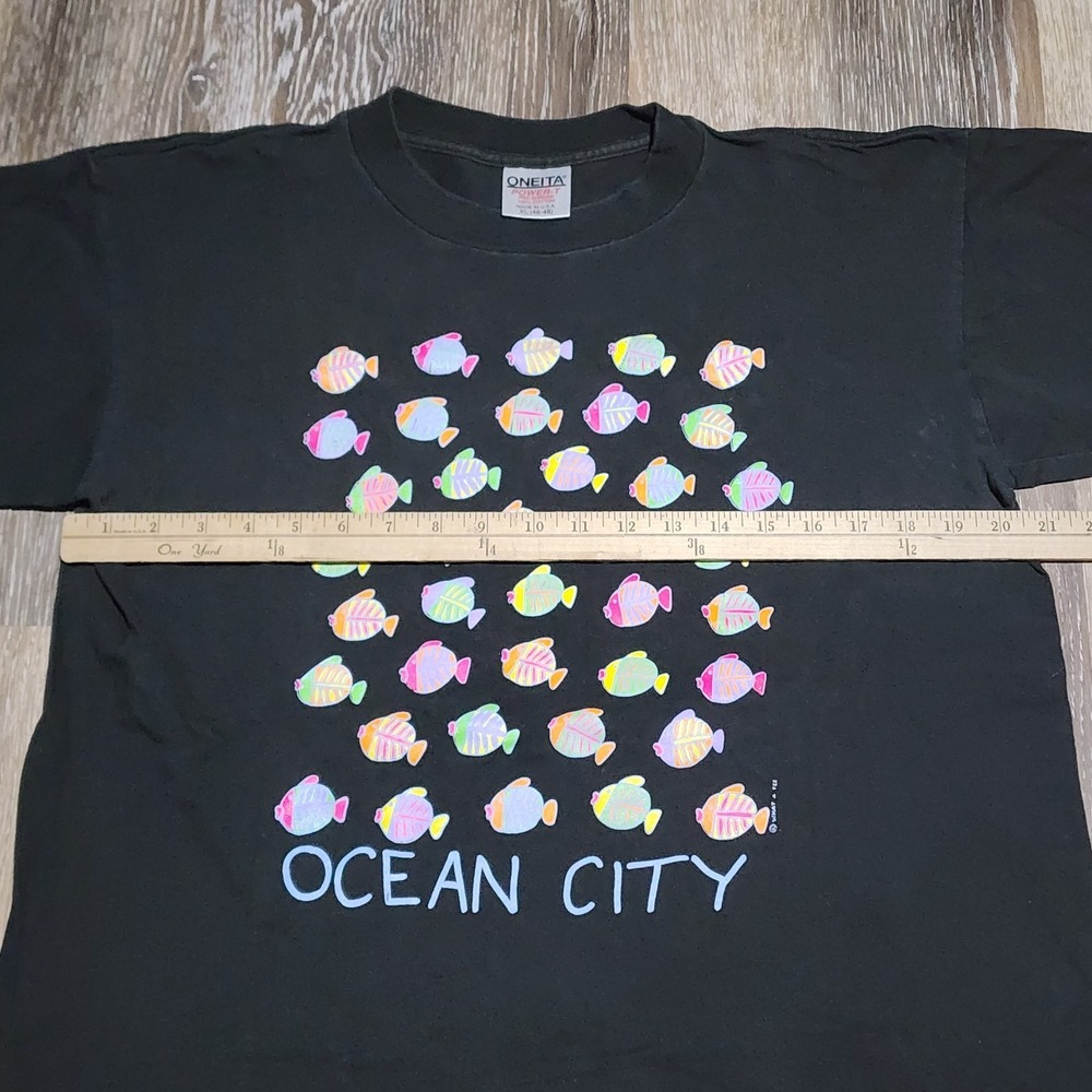 Vintage Ocean City‎ Maryland Single Stitch USA Tourist T Shirt Fish Colorful XL - Picture 8 of 9